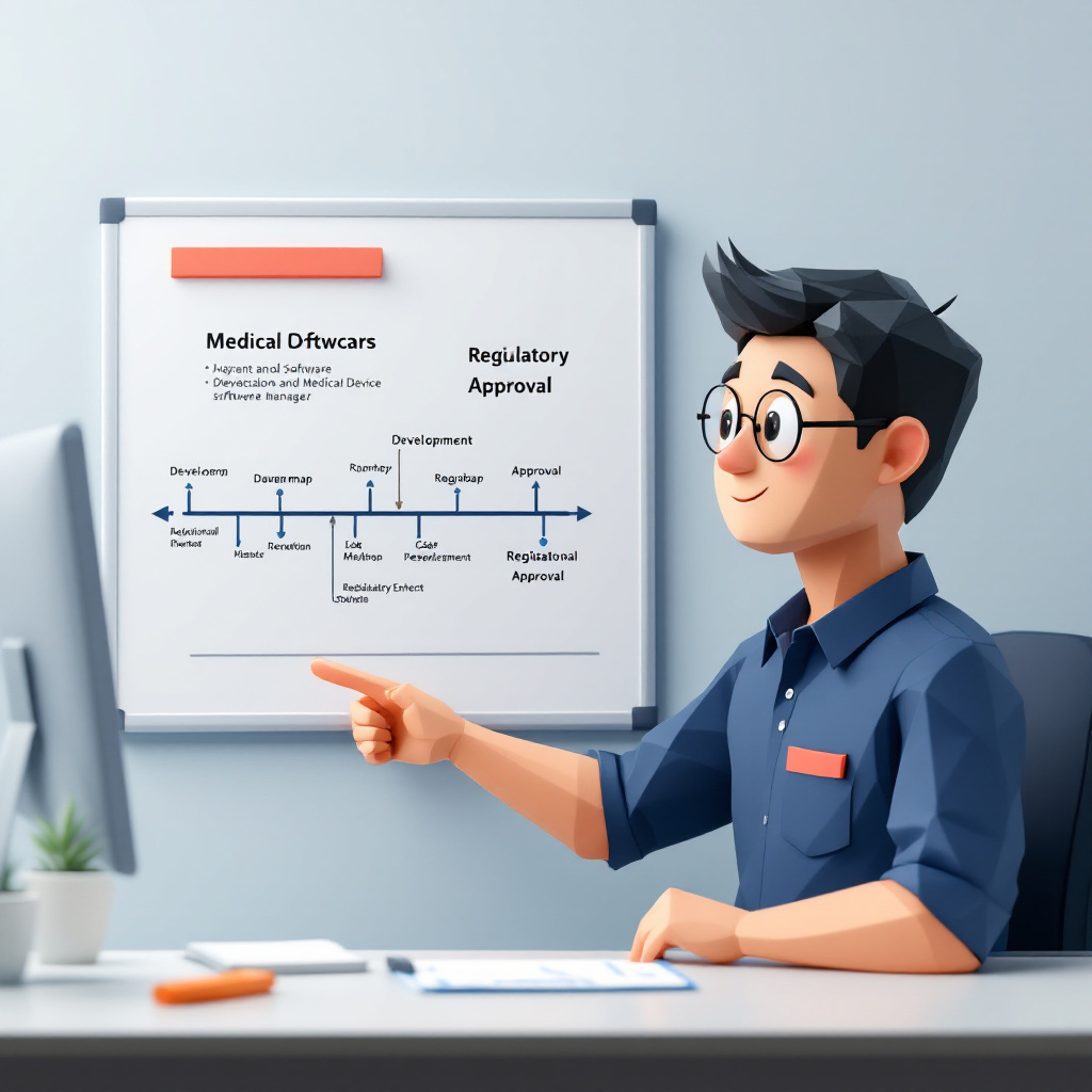 SaMD開発PM（医療機器ソフトウェア）のキャラクターイラスト